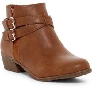 Double Buckle Strap Heel Bootie